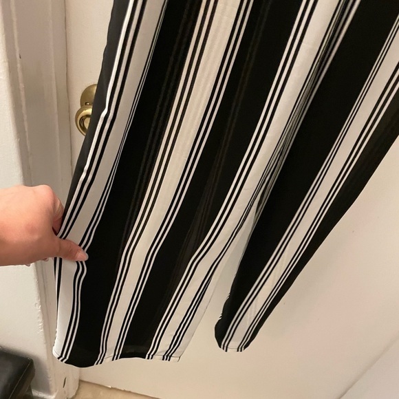 Olivaceous Black and white strapless tie up back jumpsuit size medium - Picture 4 of 13